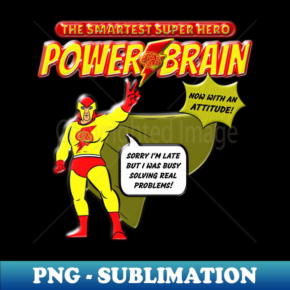 Power Brain - The Smartest Super Hero - Elegant Sublimation PNG Download