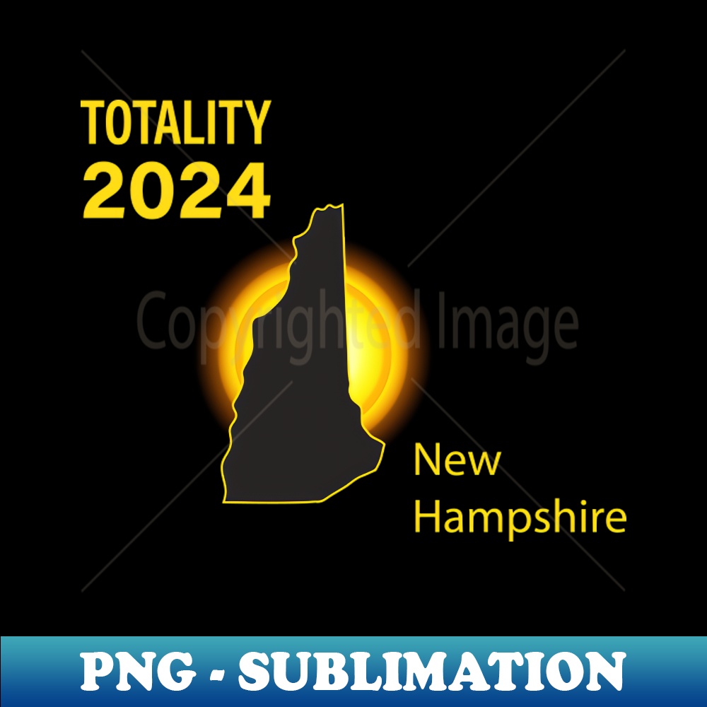Total Solar Eclipse New Hampshire State - Retro PNG Sublimation Digital Download
