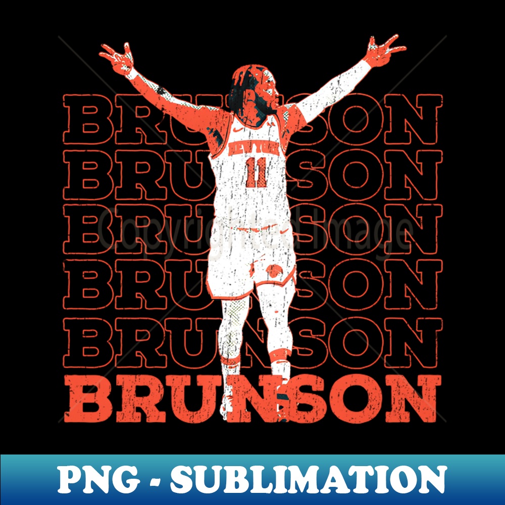 jalen brunson - vintage grunge - Signature Sublimation PNG File