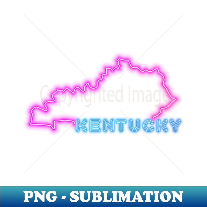 Kentucky Neon Sign - Vintage Sublimation PNG Download