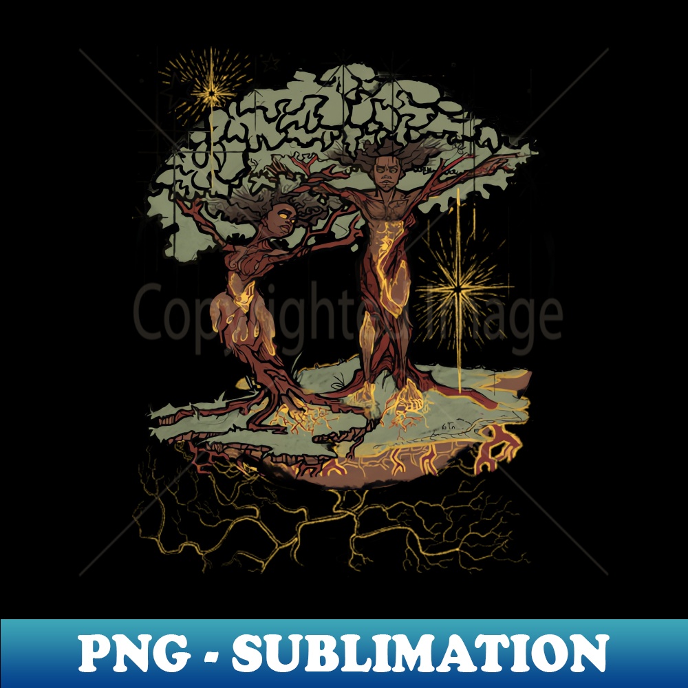 Trees of Life (Color Lineart) - Vintage Sublimation PNG Download