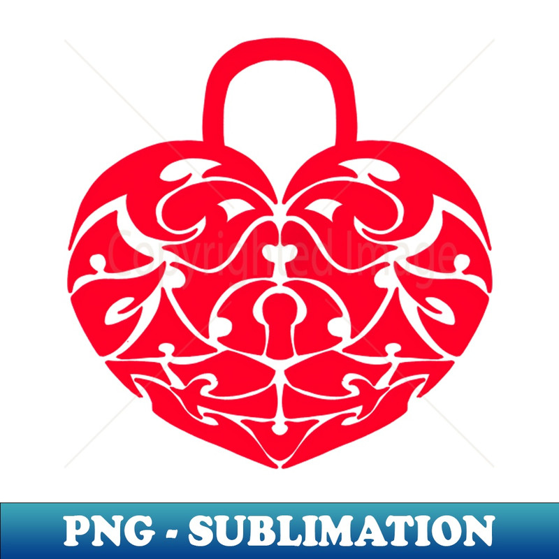 Heart lock - Decorative Sublimation PNG File