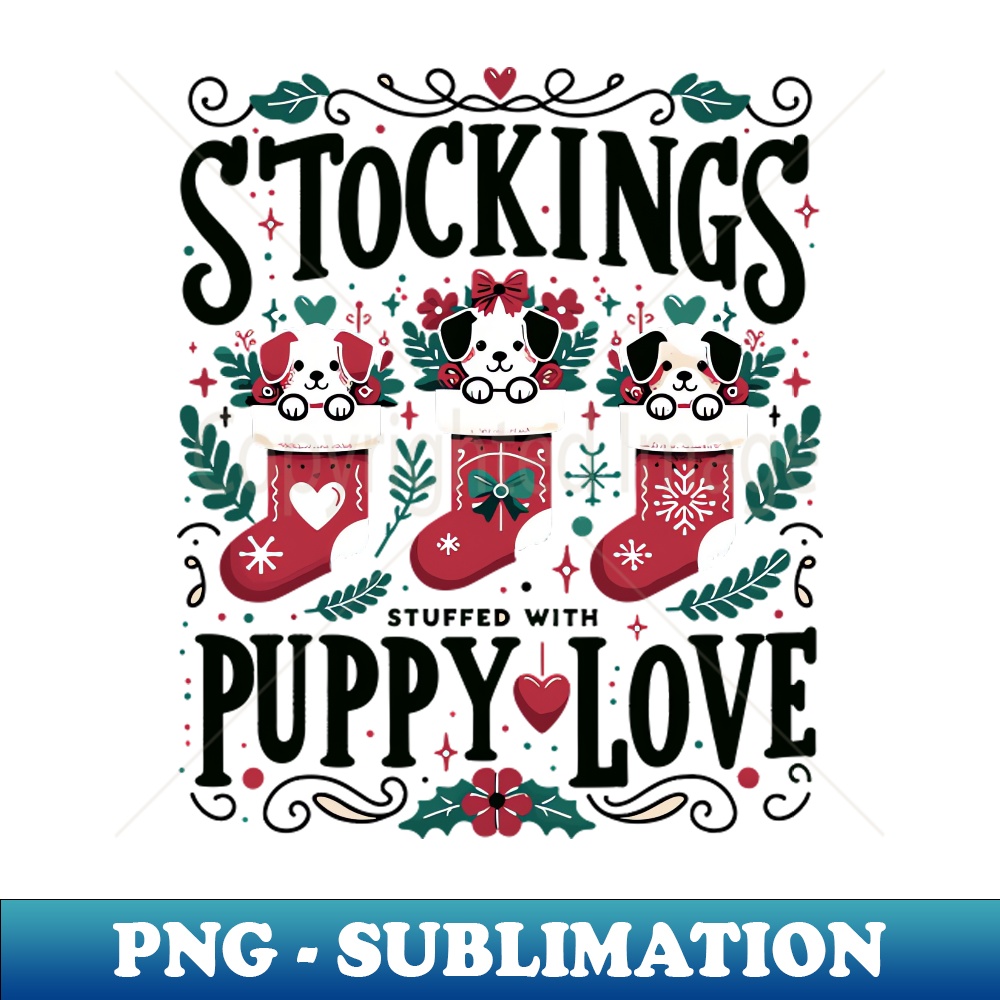 Stocking Stuffed With Puppy Love - Professional Sublimation Digital Download