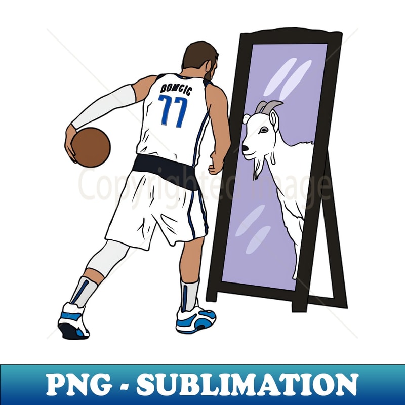 Luka Doncic Mirror GOAT - Elegant Sublimation PNG Download