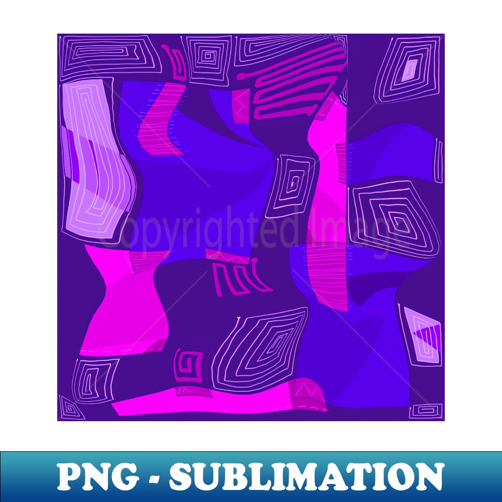 Mazipoodles Psychedelic Egyptian Collage Indigo Blue Fuchsia Pink - High-Quality PNG Sublimation Download