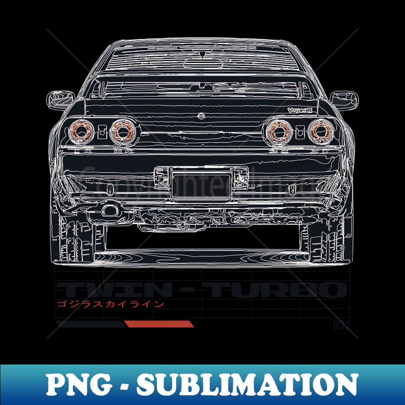 Twin-Turbo (Black R32) - PNG Transparent Sublimation File