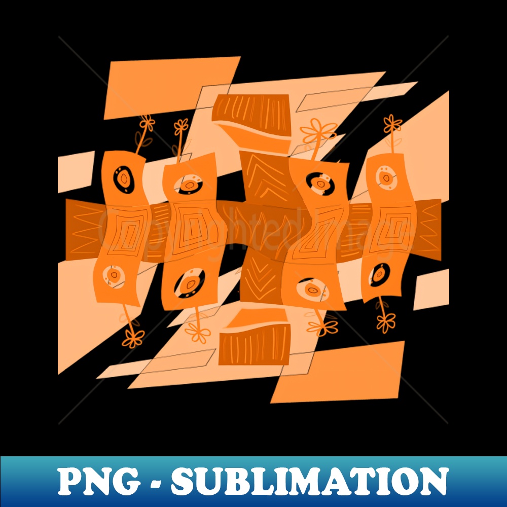 Mazipoodles Floral Noughts And Wavy Squares Check 3D Abstract - PNG Transparent Sublimation Design