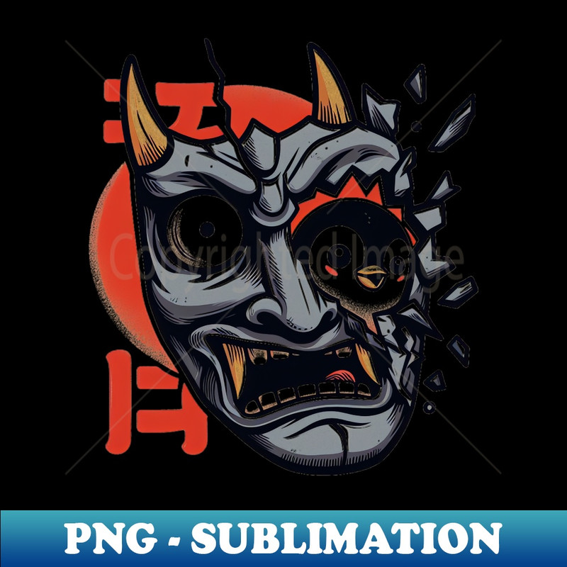 Oni Mask Penguin - Instant PNG Sublimation Download