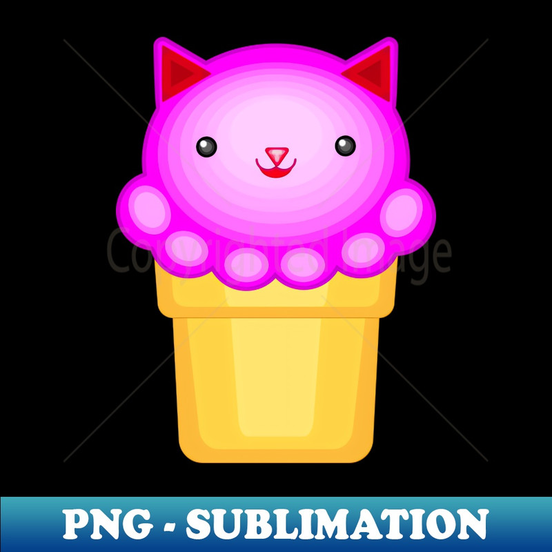 Strawberry Ice Cream Vector - Retro PNG Sublimation Digital Download