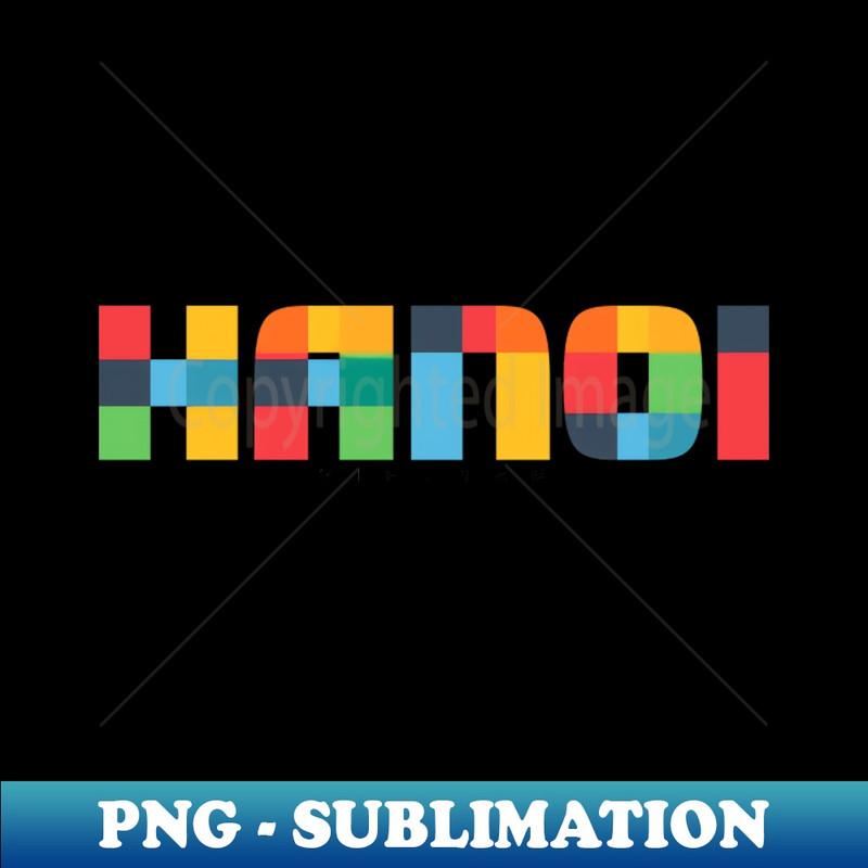 Hanoi Vietnam CMYK Pop Art Style - Decorative Sublimation PNG File