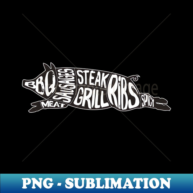Pork BBQ Meat Parts Grilling Steak - Instant PNG Sublimation Download