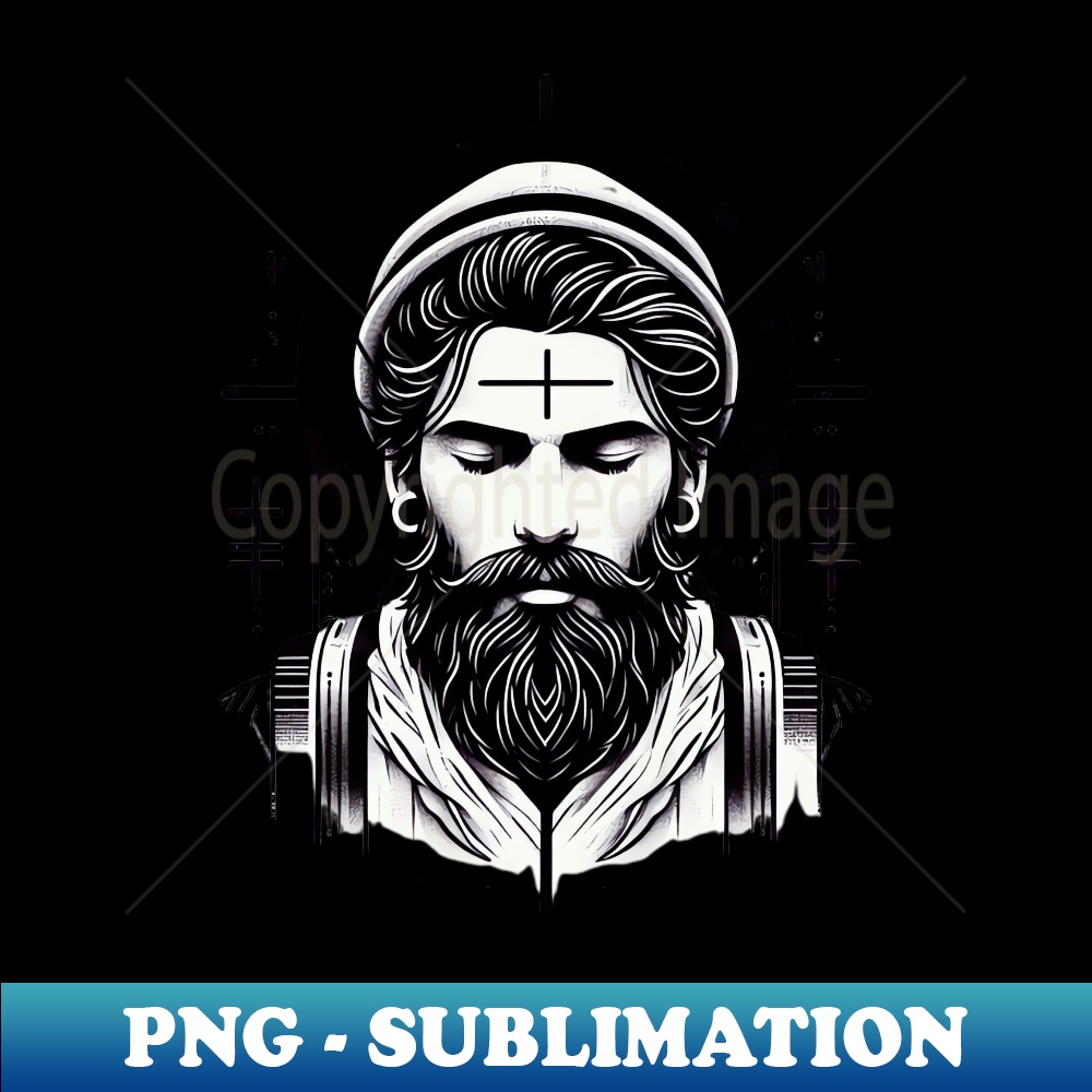 Spiritual Black Work Minimalist Man - Signature Sublimation PNG File