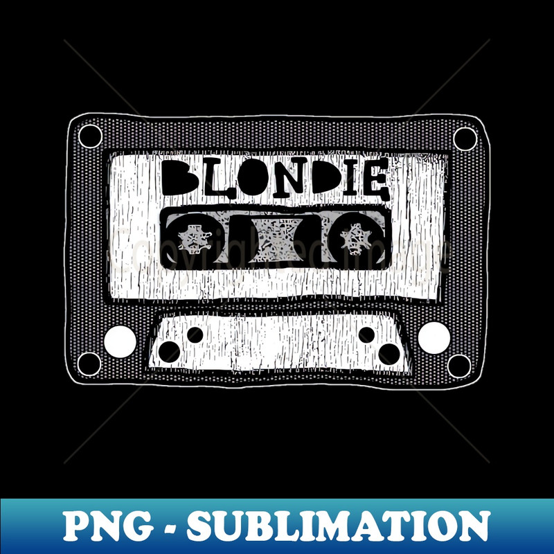 blondie cassette black and white - Modern Sublimation PNG File