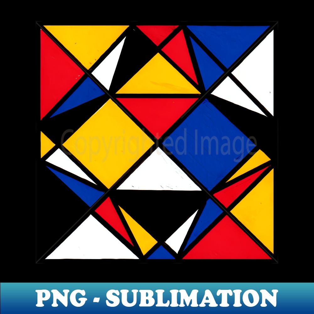 Mondrian Inspired Geometric Abstract Acrylic Painting XI - Professional Sublimation Digital Download