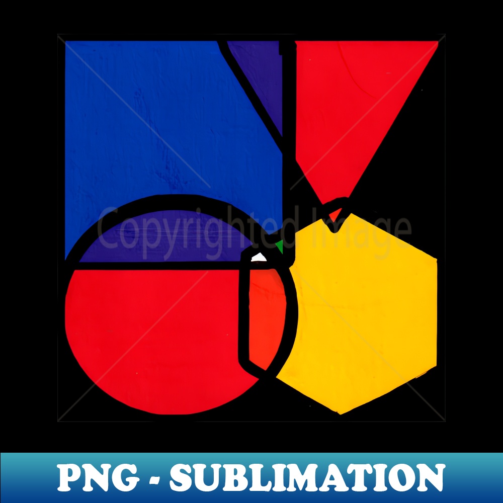 Overlapping Colors Geometric Abstract Acrylic Painting III - Exclusive Sublimation Digital File