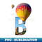 Hot Air Balloon Masking Text Art - PNG Transparent Sublimation File