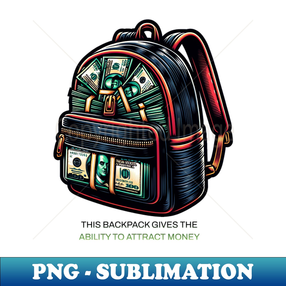 Money Backpack - Retro PNG Sublimation Digital Download