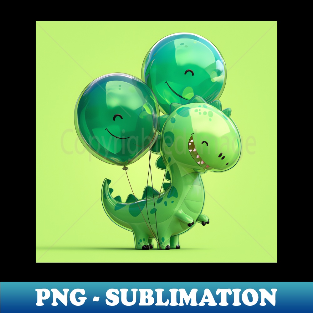Dinosaur Balloons XI - Exclusive PNG Sublimation Download
