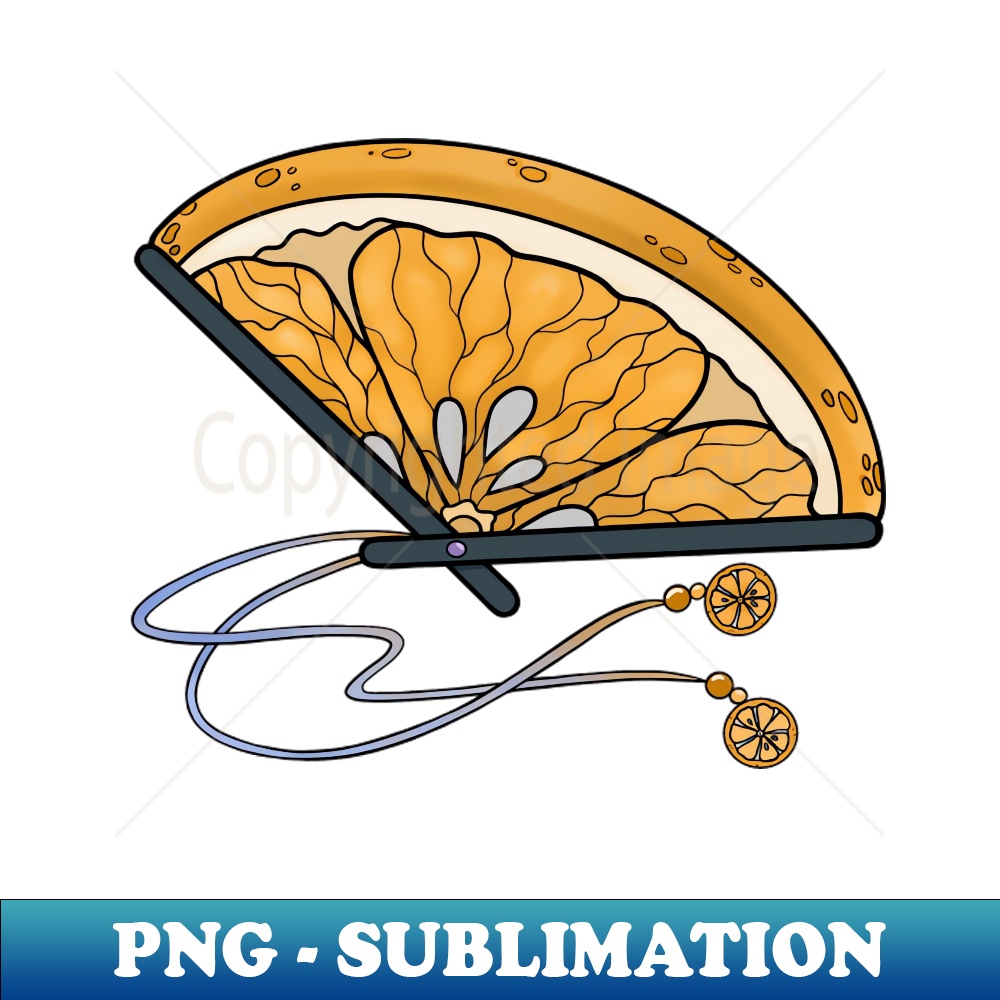 Orange Slice Folding Fan - Creative Sublimation PNG Download