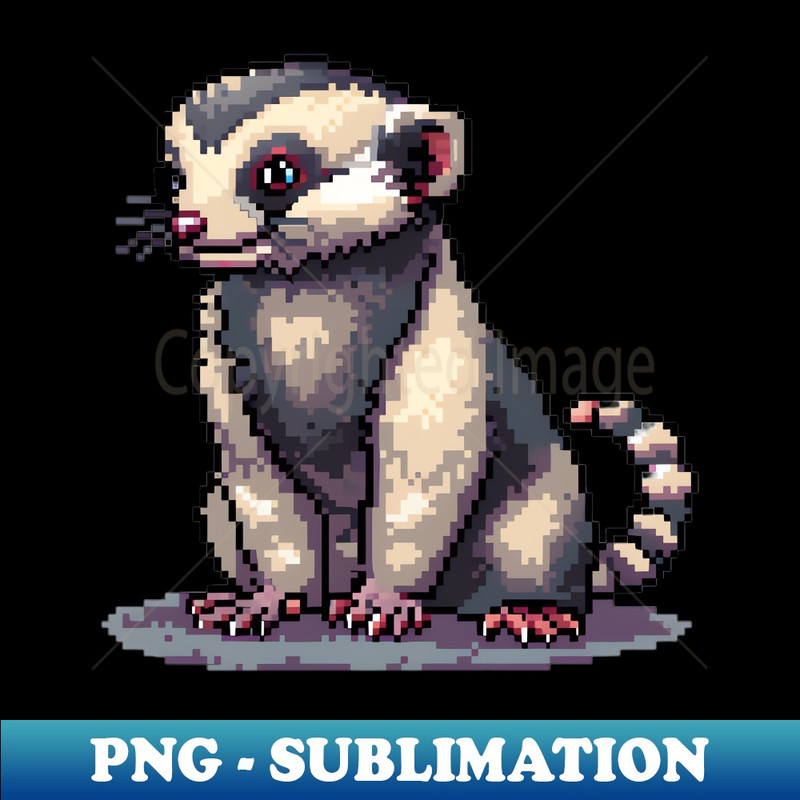 Pixelated Ferret Artistry - PNG Transparent Sublimation File