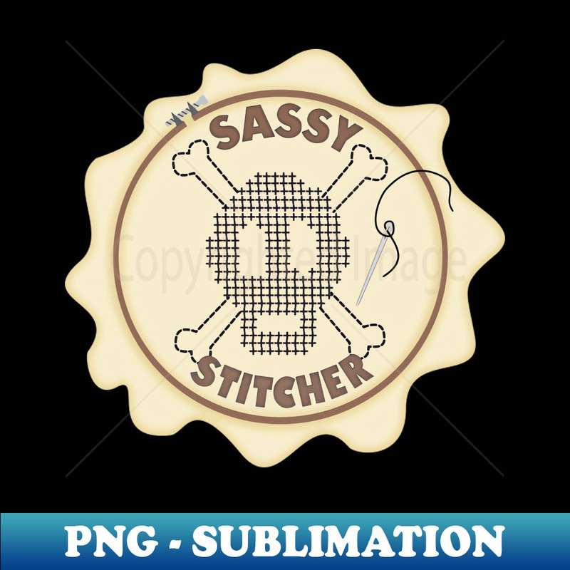 Funny embroidery hoop cross stitch skull sewing seamstress - Digital Sublimation Download File