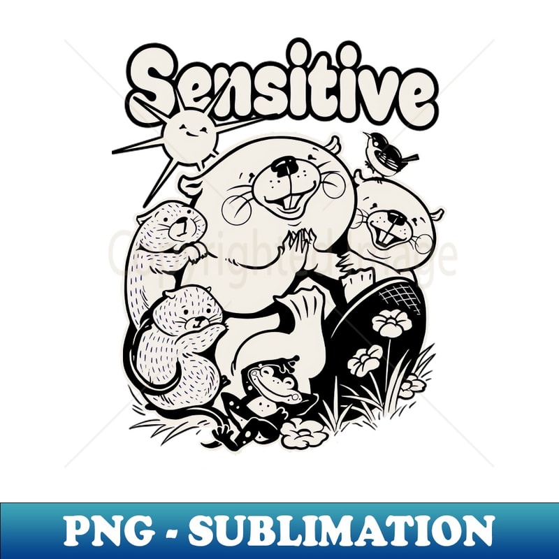 Sensitive - blackoff white - Exclusive PNG Sublimation Download