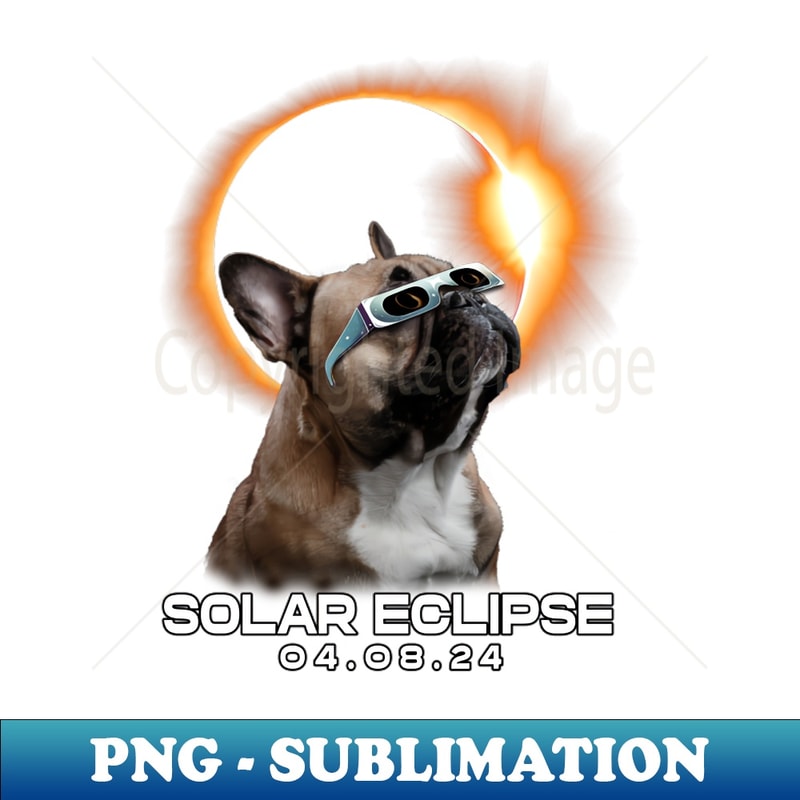 Solar Eclipse French Bulldog Serenity Stylish Tee with Adorable Pups - Unique Sublimation PNG Download