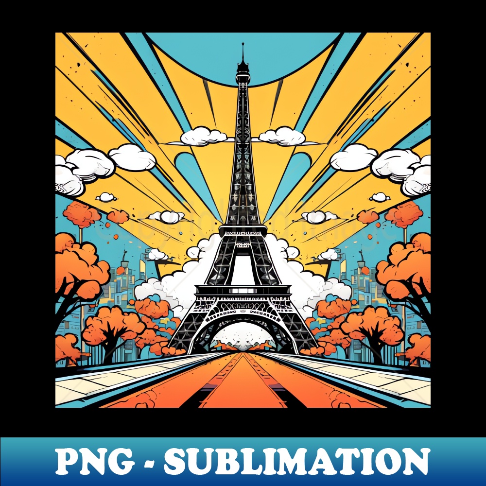 Eiffel Tower Pop Art - Modern Sublimation PNG File