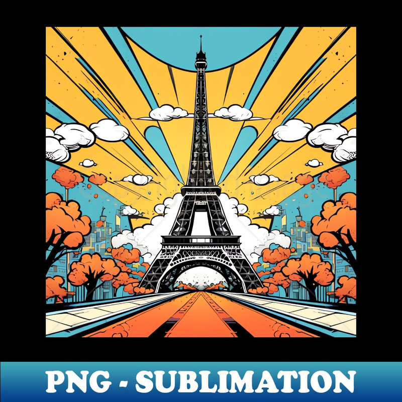 Eiffel Tower Pop Art - Modern Sublimation PNG File