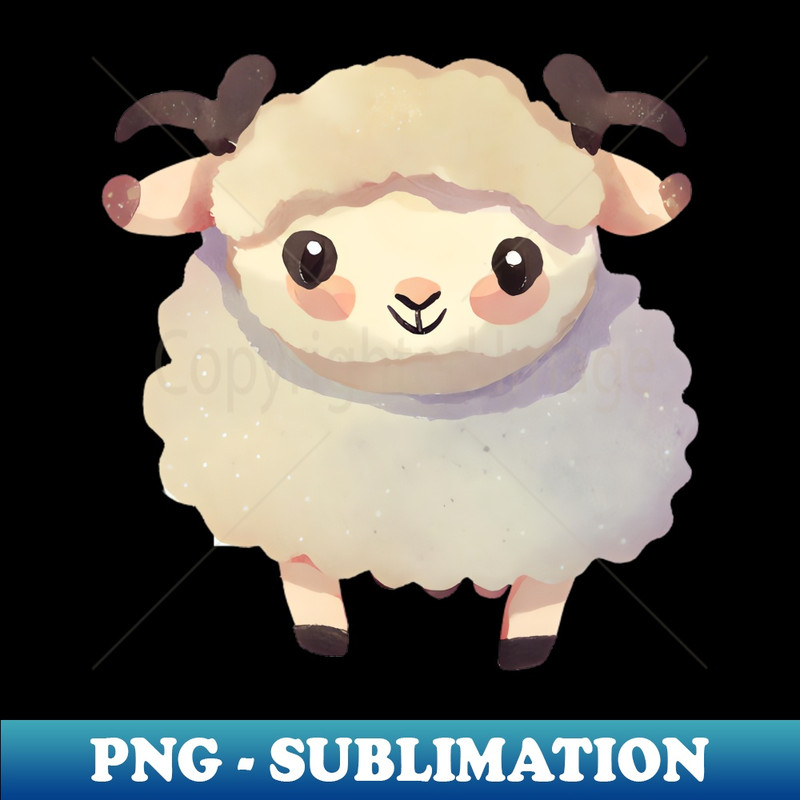 Cute Baby Sheep - Adorable Lamb - Retro PNG Sublimation Digital Download
