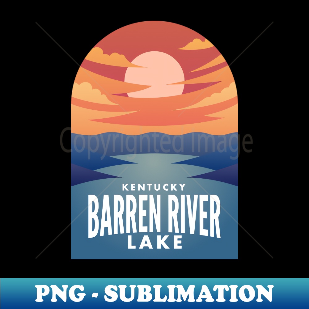 Barren River Lake KY Retro Sunset - Instant Sublimation Digital Download