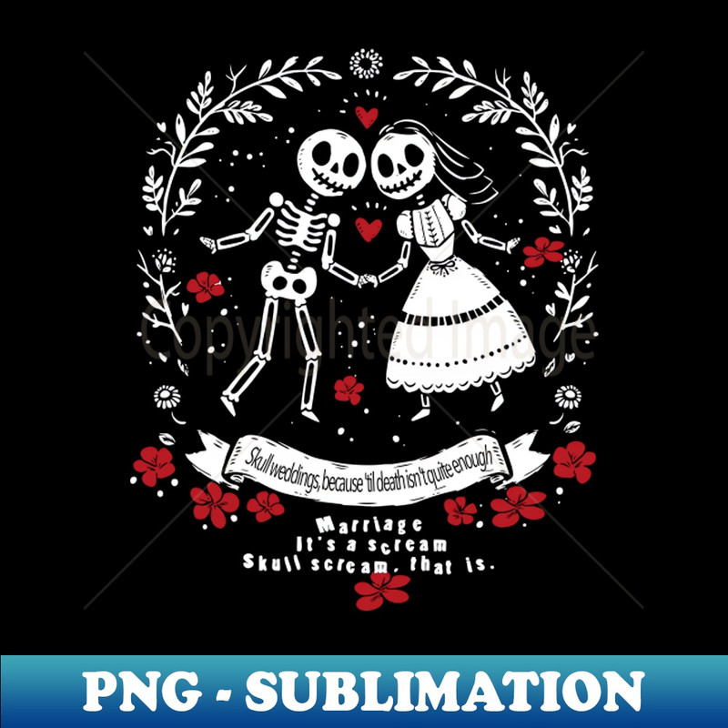 Skull love, Skull wedding, Skull Lover T-shirt - Vintage Sublimation PNG Download