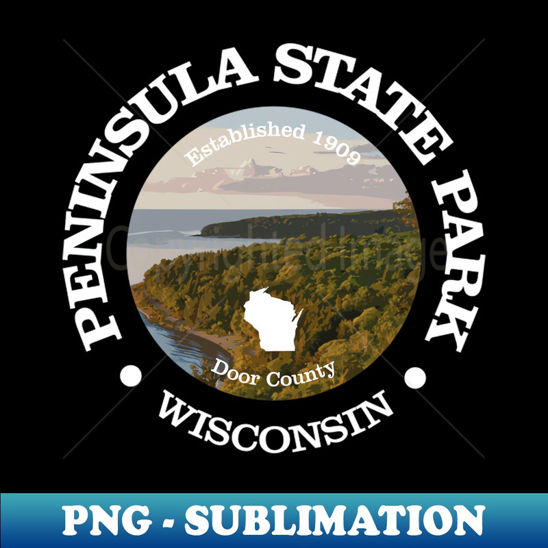 Peninsula State Park - Retro PNG Sublimation Digital Download