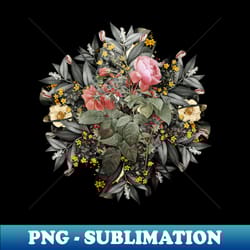 vintage pink boursault rose flower wreath - modern sublimation png file