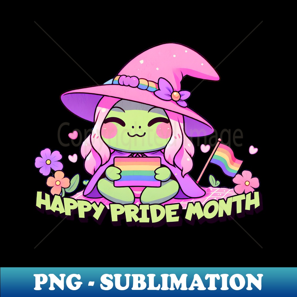 Happy Pride Month LGBTQ Witch Frog - Elegant Sublimation PNG Download