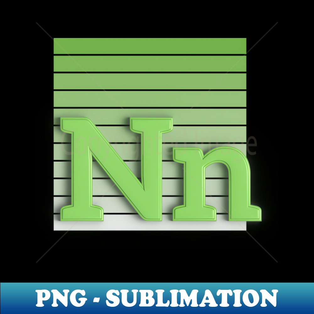 N - letter - Vintage Sublimation PNG Download