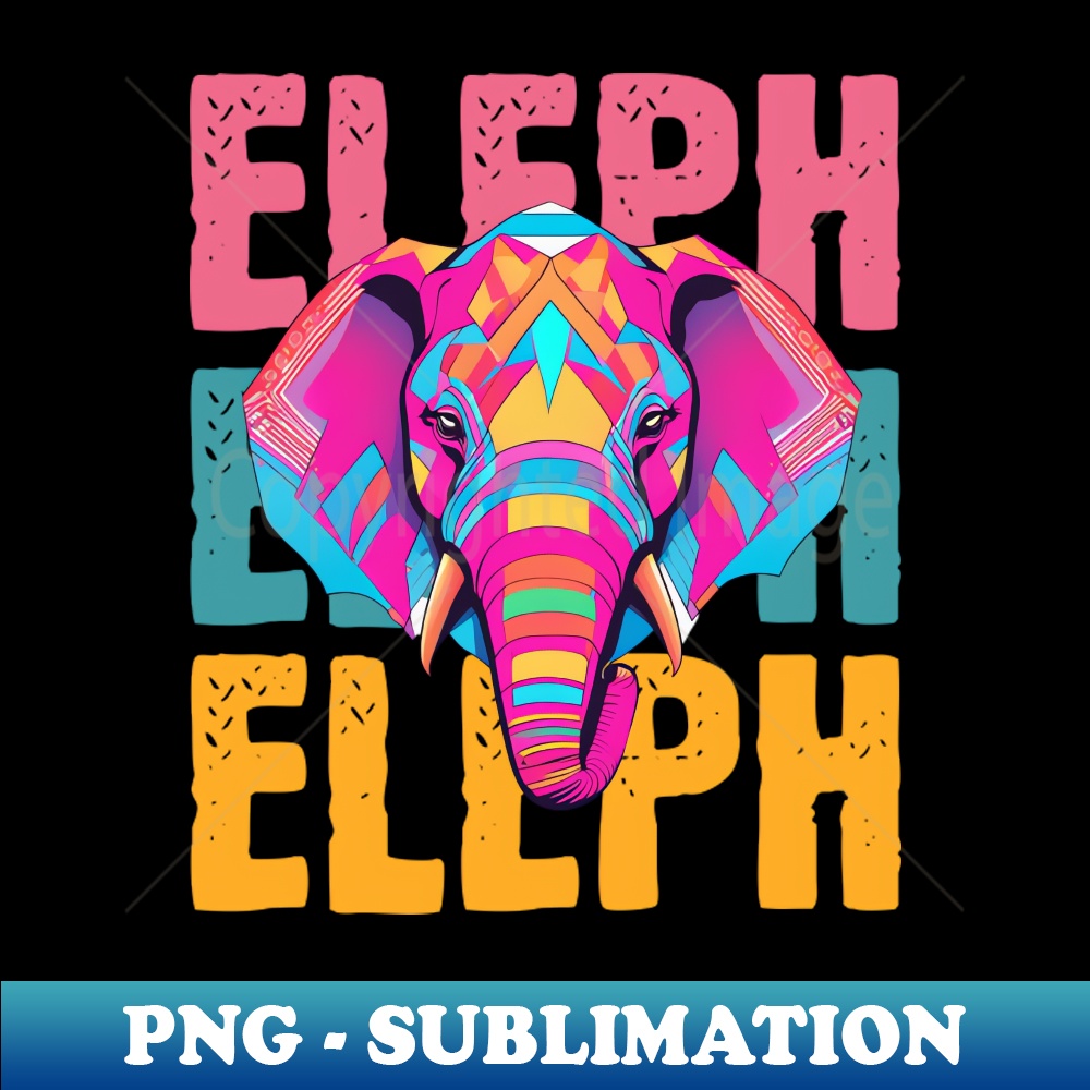 Cute Elephant minimalist style art - Sublimation-Ready PNG File