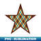 Star filled with brown and turquoise plaid - High-Resolution PNG Sublimation File