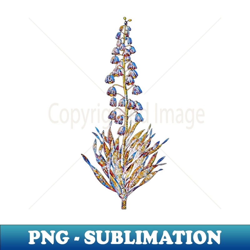 Stained Glass Persian Lily Botanical Illustration - Digital Sublimation Download File