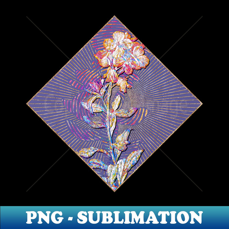 Yellow Wallflower Bloom Floral Rainbow Mosaic on Veri Peri 1 - Instant Sublimation Digital Download