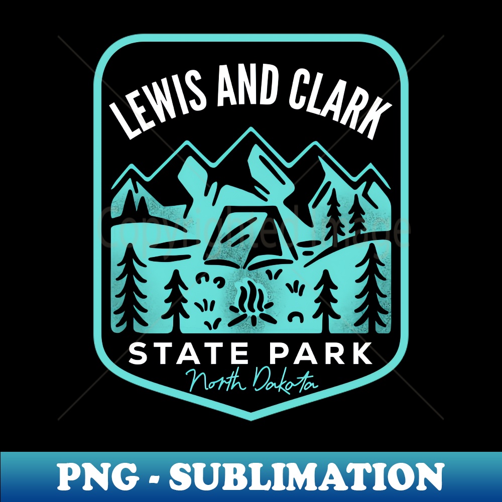 Lewis and Clark State Park North Dakota - Vintage Sublimation PNG Download