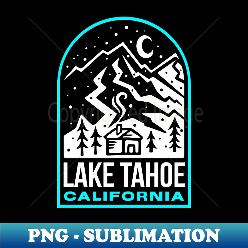 Lake Tahoe CA Winter Christmas Mountain - Artistic Sublimation Digital File