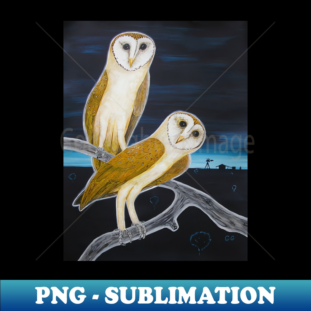 Barn Owls in Outback Australia - PNG Sublimation Digital Download