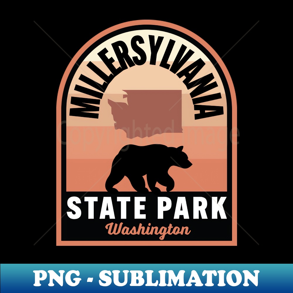 Millersylvania State Park WA Bear - Sublimation-Ready PNG File