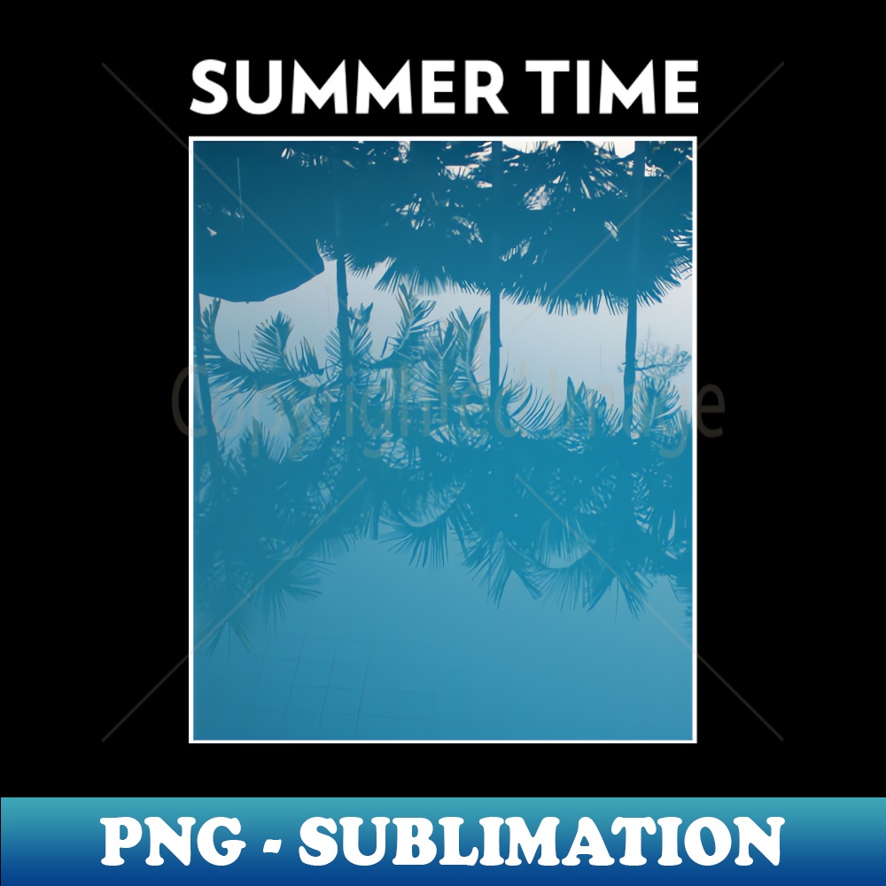 Summer Time Palm Trees Beach Gift - Retro PNG Sublimation Digital Download