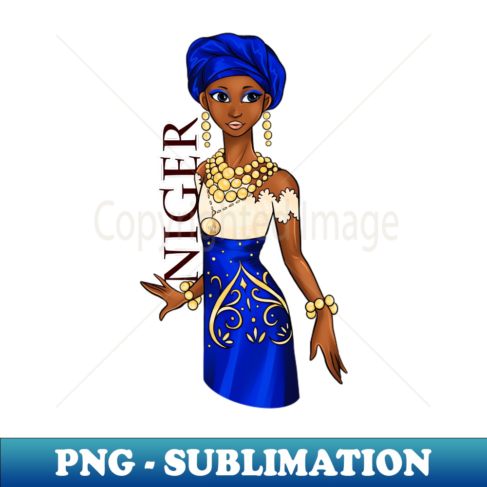 Black is Beautiful -Niger Melanin Girl in traditional outfit - Artistic Sublimation Digital File