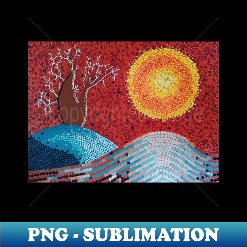 abstract painting- outback Australia landscape in pointillism - dot art, painting - Professional Sublimation Digital Download
