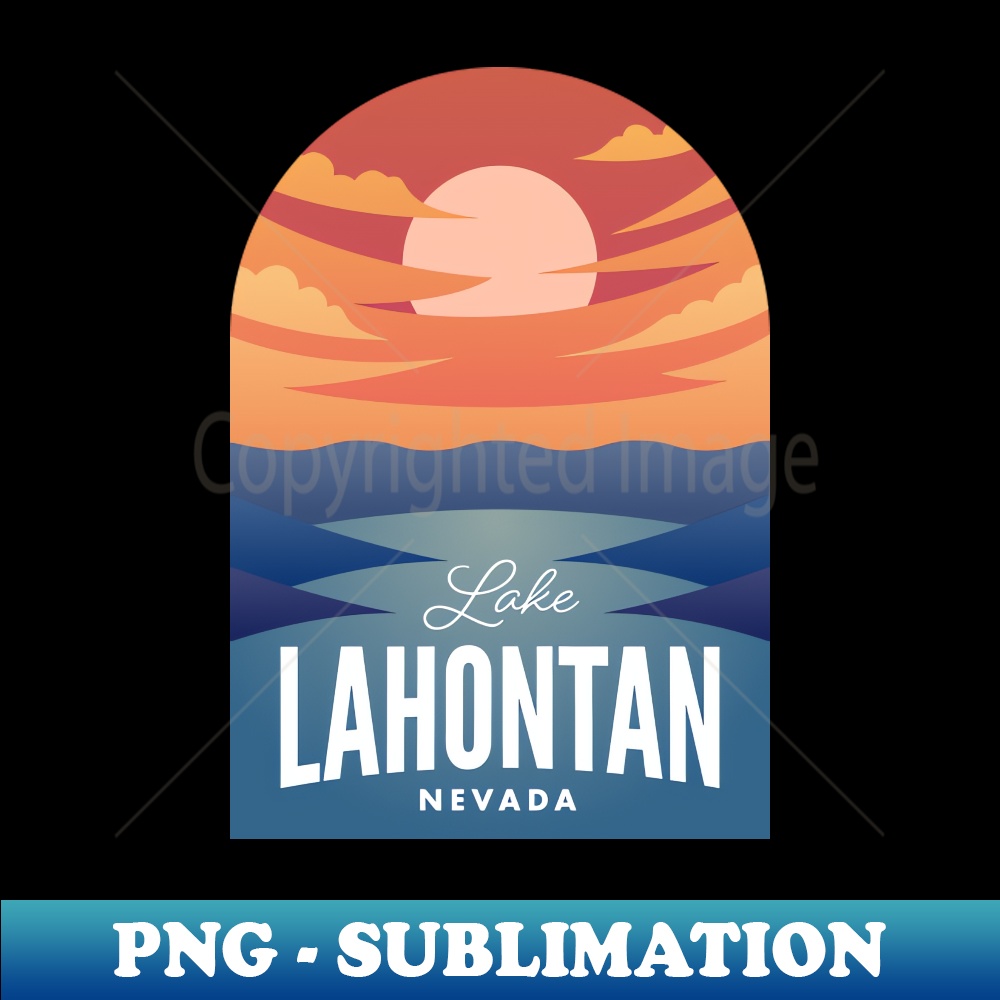Lake Lahontan NV Retro Sunset - Premium PNG Sublimation File