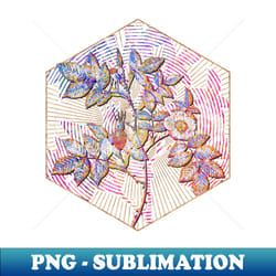 mountain rose bloom floral rainbow mosaic - trendy sublimation digital download