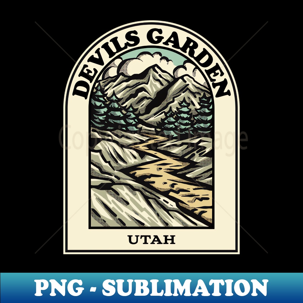 Devils Garden Utah hiking backpacking trail - PNG Transparent Sublimation Design